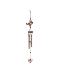 BUTTERFLY AND HEART WIND CHIMES